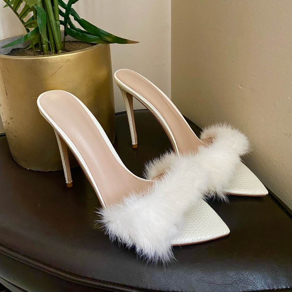 Sexy Slip On Fur Heels